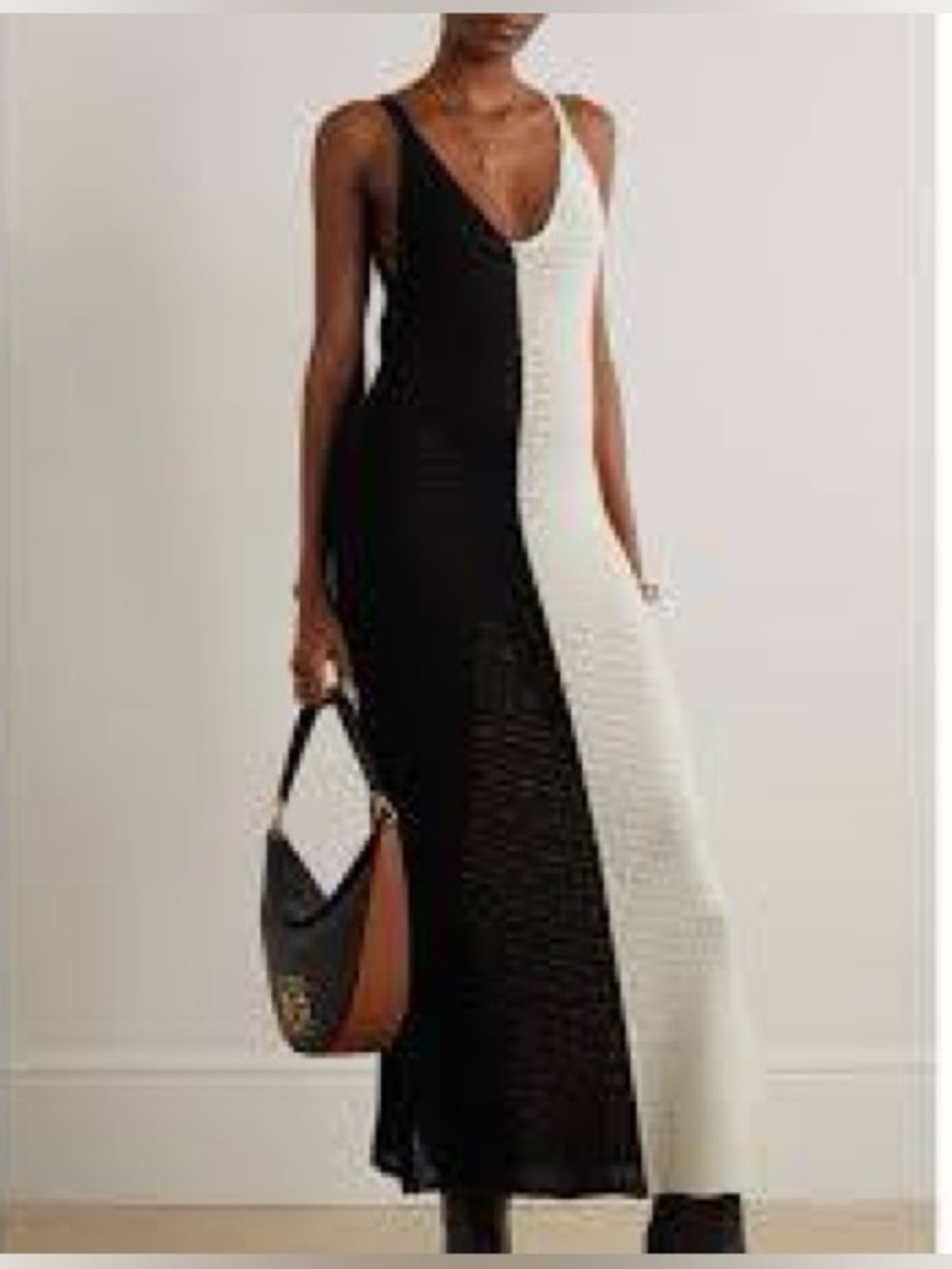 Zimmermann Black and White Sleeveless Colorblock Maxi Dress